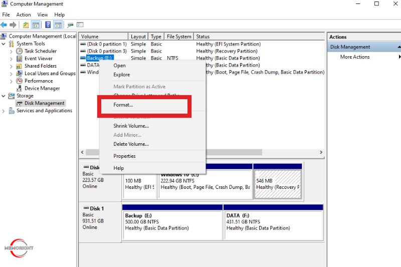 Format an SSD Windows 1011-6