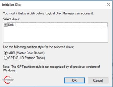 How to Initialize SSD as an MBR or GPT - 2